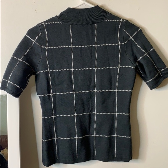 Petite Xs Window-paned pattern Ann Taylor Top - Picture 6 of 7